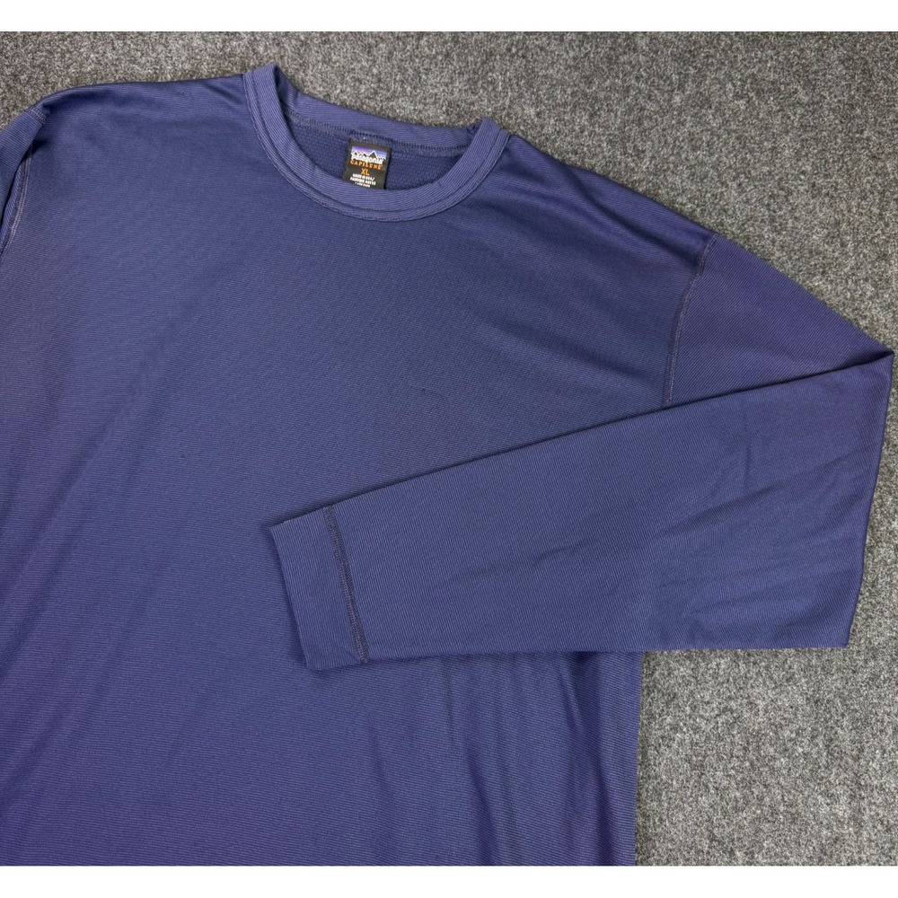 Patagonia Capilene 90's Mens XL Navy Blue Long Sleeve Base Layer Shirt USA Made